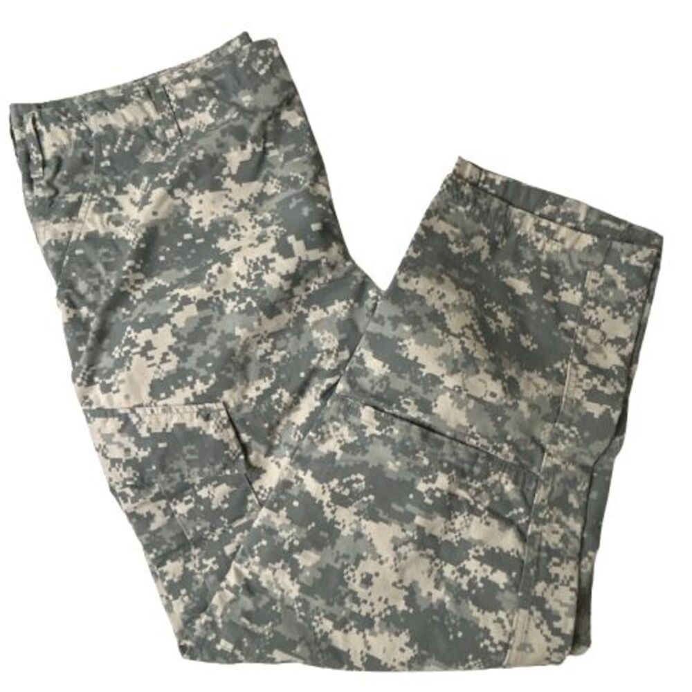Military Tactical Pants Men's XL Green Digital Camo Cargo Pockets Button-Fly